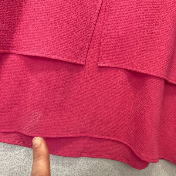 Cooper & Ella Coral Peyton Double Tiered Tank Top Small Fuchsia Pink Sleeveless - Picture 10 of 12